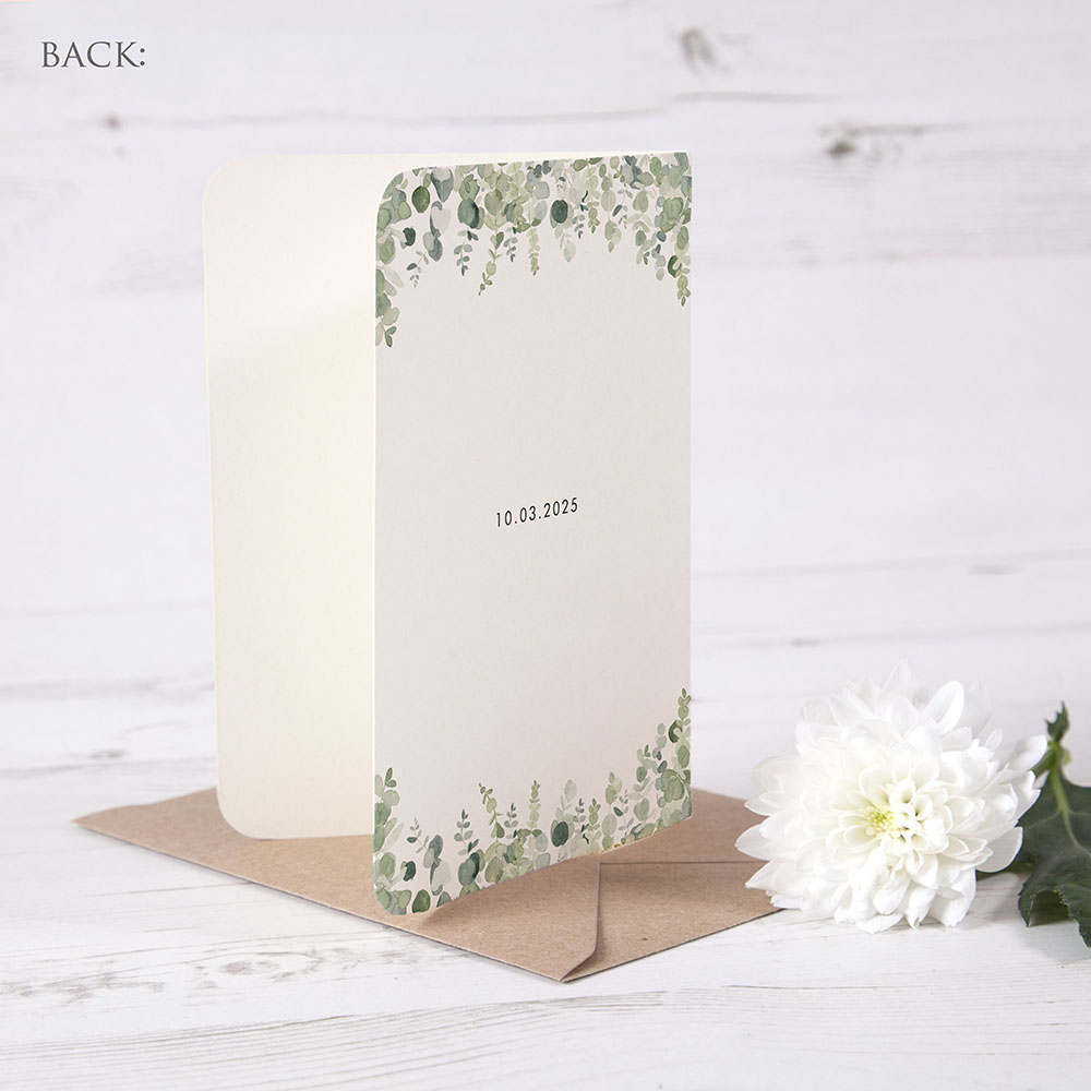 'Classic Eucalyptus CE14' Folded Photo Thank You Card