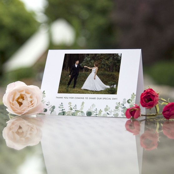 'Classic Eucalyptus CE14' Folded Photo Thank You Card