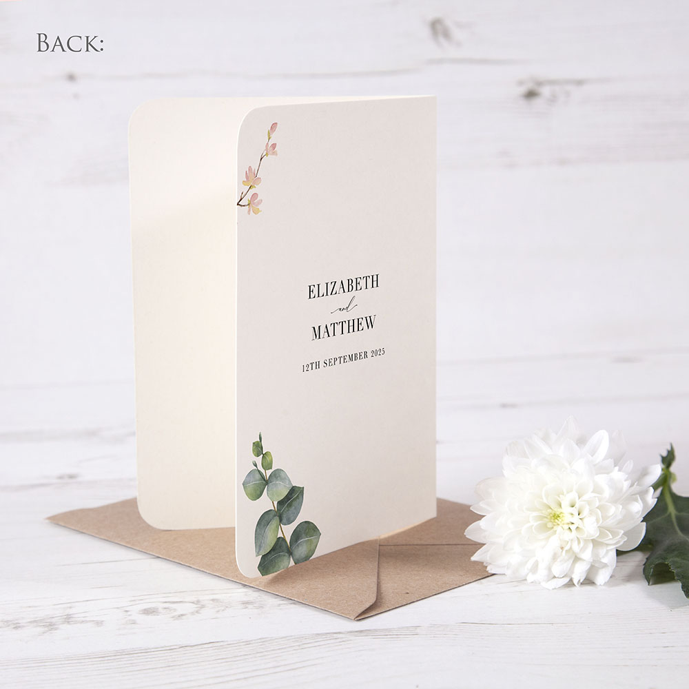 'Eucalyptus Blush' Folded Photo Thank You Card