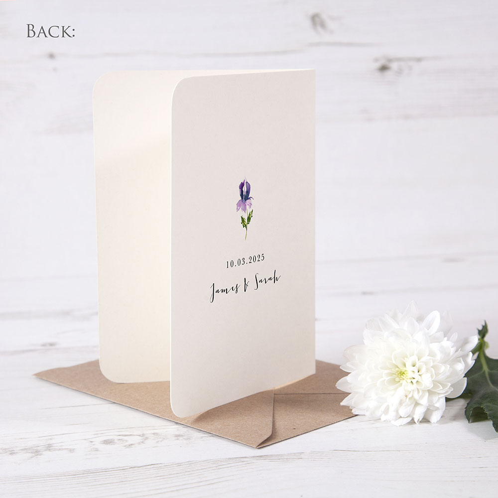 'Midnight Iris' Folded Photo Thank You Card