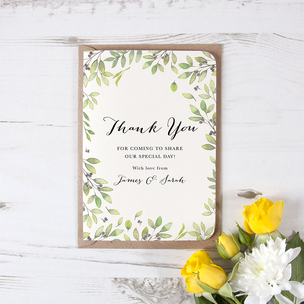 'Arabella' Folded Thank You Card