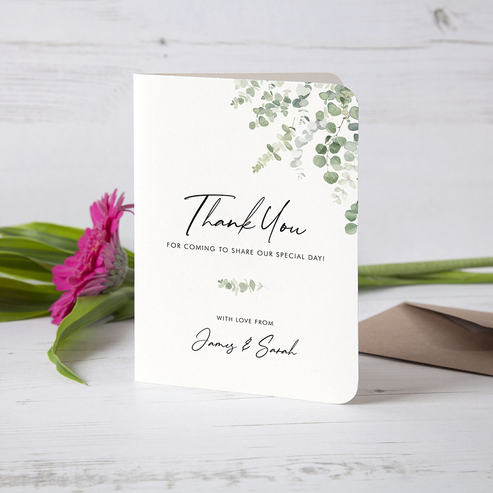 'Classic Eucalyptus' Folded Thank You Card
