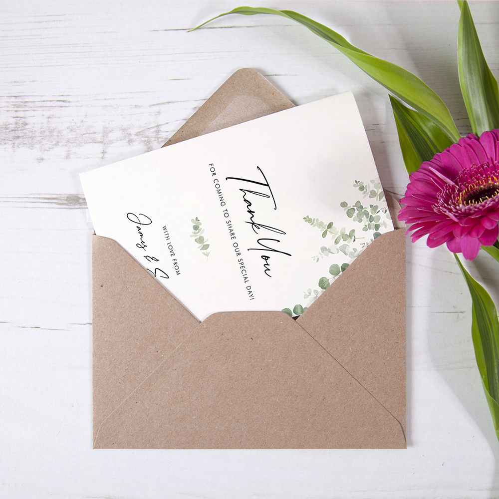 'Classic Eucalyptus' Folded Thank You Card