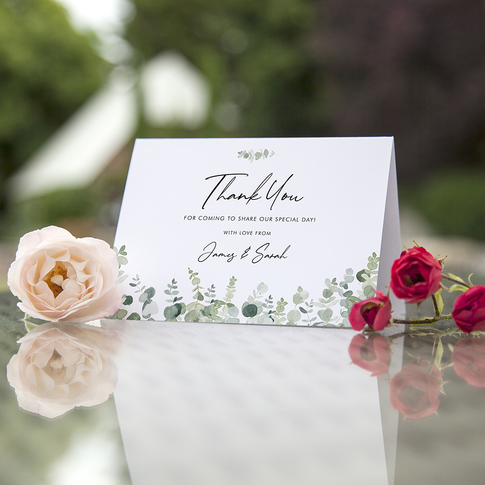 'Classic Eucalyptus' Folded Thank You Card