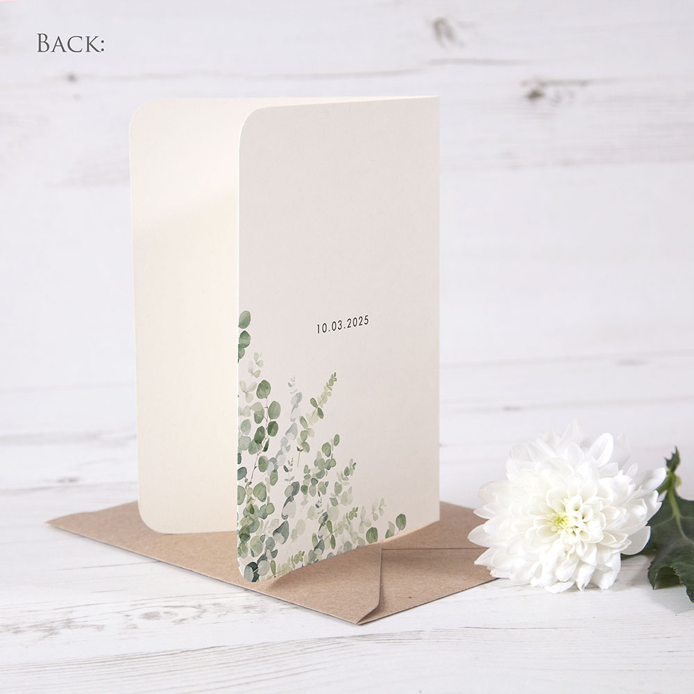 'Classic Eucalyptus' Folded Thank You Card