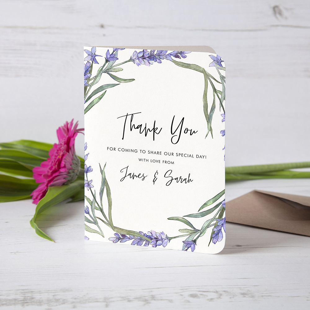 'Lavender' Folded Thank You Card