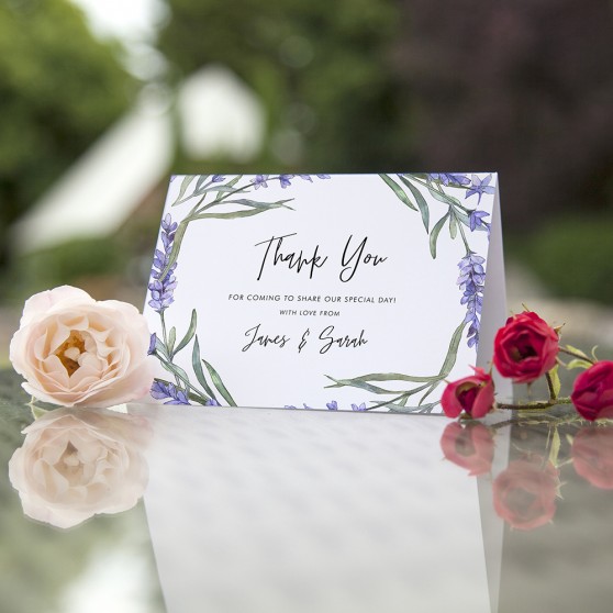 'Lavender' Folded Thank You Card