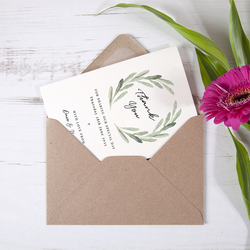 'Olive' Folded Thank You Card