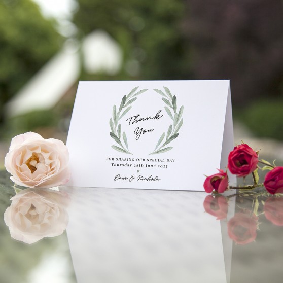 'Olive' Folded Thank You Card