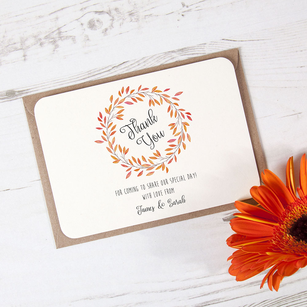 'Autumn Orange' Standard Thank You Card