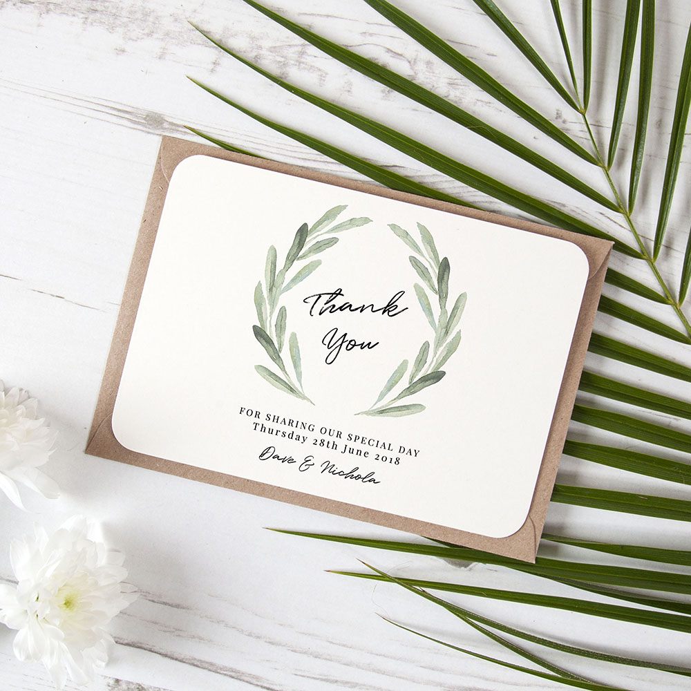'Olive' Standard Thank You Card