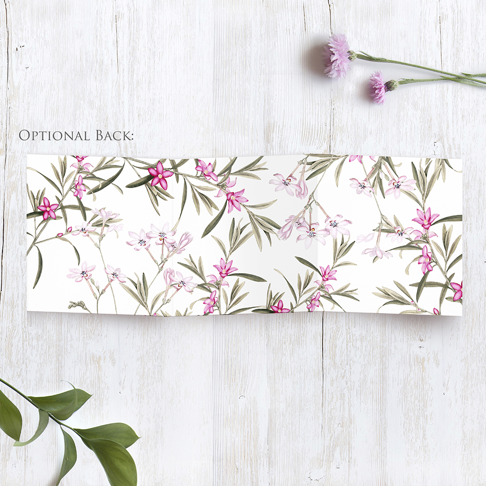 'Pink Botanical' Tri Fold Wedding Invitation