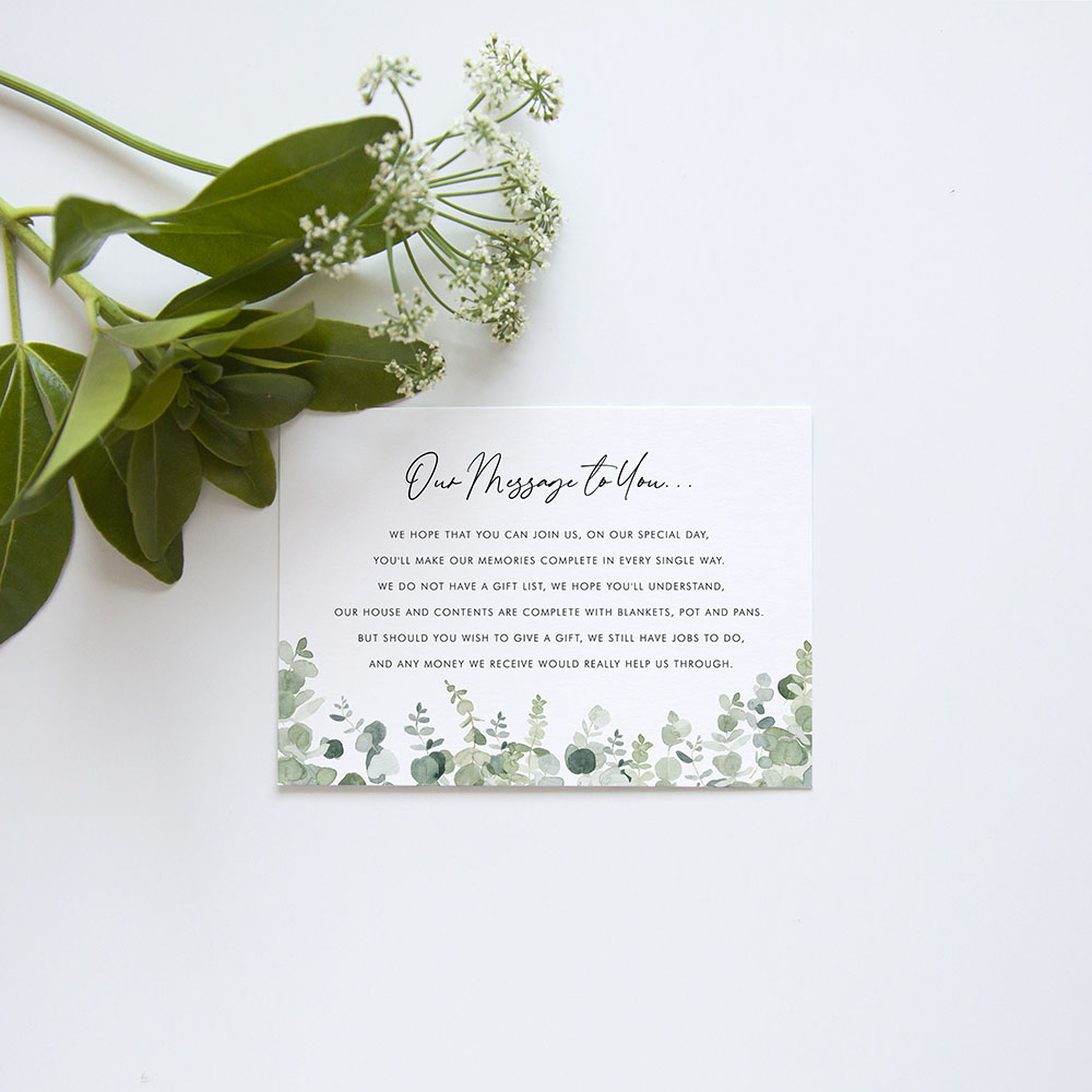 'Classic Eucalyptus' Tri Fold Wedding Invitation