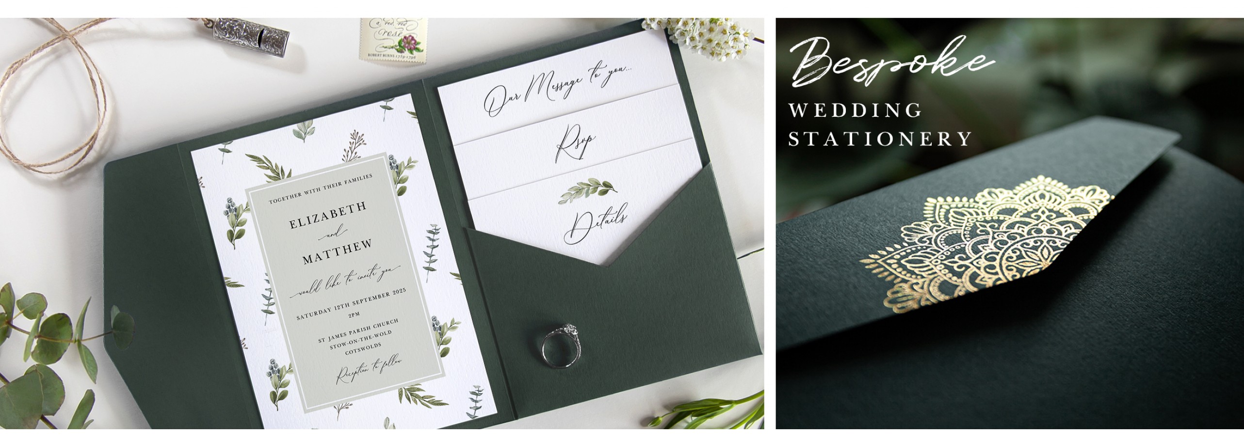 Mandala Foil Press Pocketfold Invitation